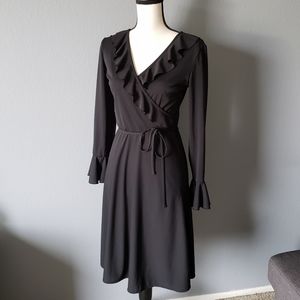 Express Ruffled Faux Wrap Style Dress